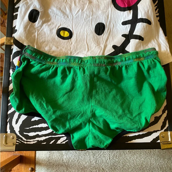 Sanrio Vintage Hot Topic Hello Kitty Pajama set RARE rainbow stitching lace tank - Picture 5 of 16